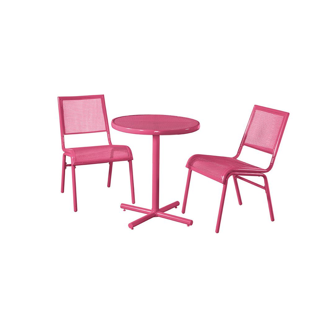 pink table and chairs