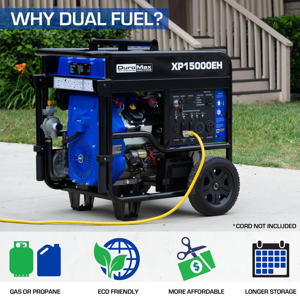 Blue and Black DuroMax XP15000EH Portable Generator