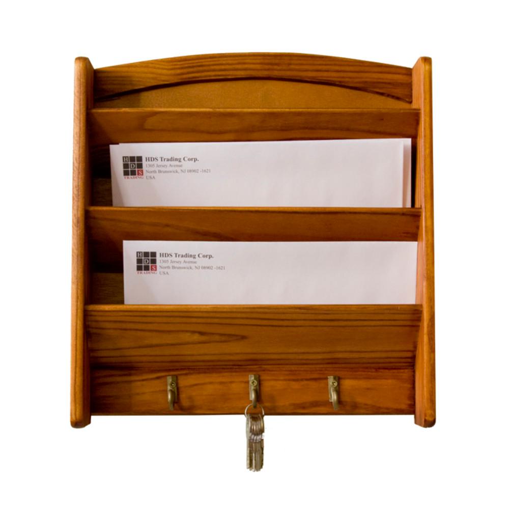Baffect Rustic Wood Wall Mounted Mail Holder And Key Rack Home