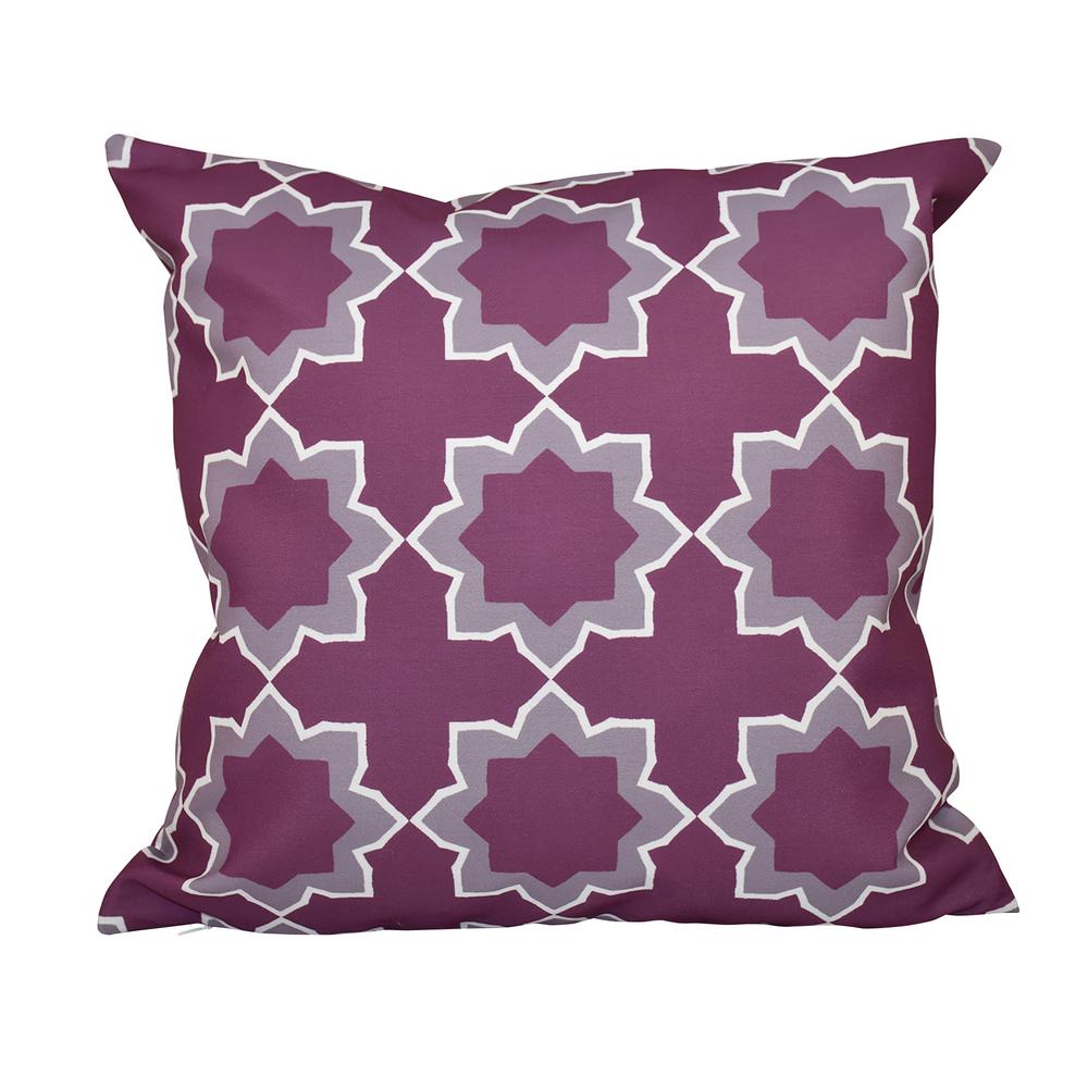 16 in. x 16 in. Purple Tropical Floral Print Pillow PFN502PU516 The Home Depot