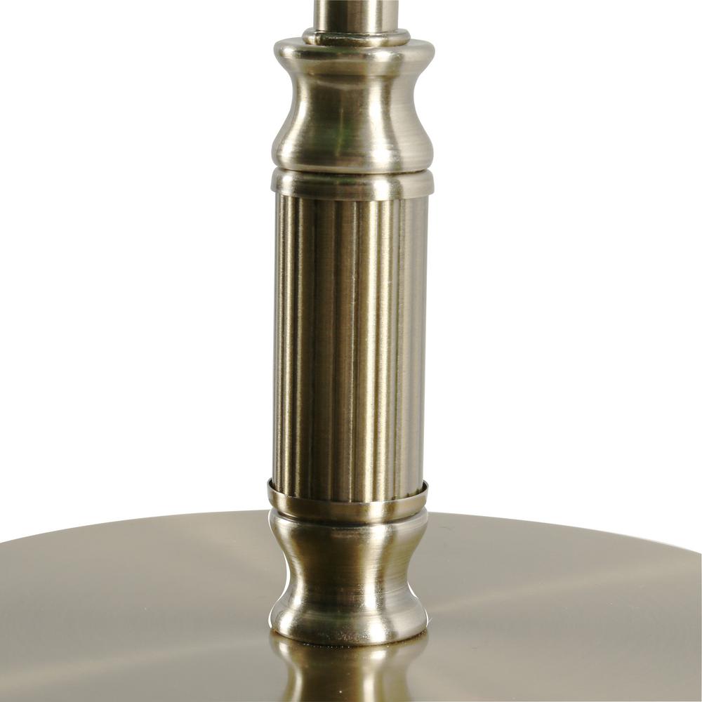Hampton Bay 15 In Antique Brass Bankers Lamp With Green Glass