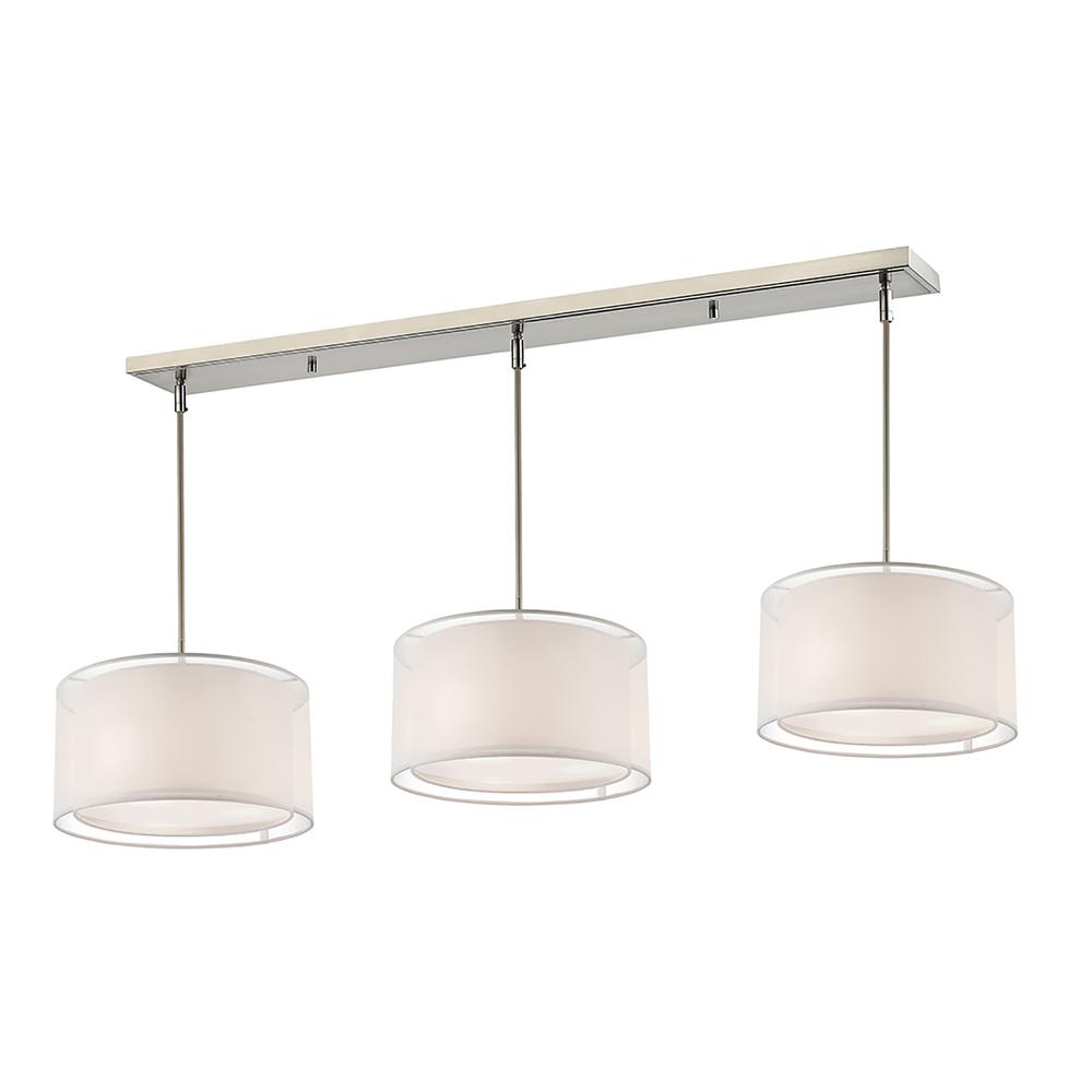 9 Light Brushed Nickel Billiard