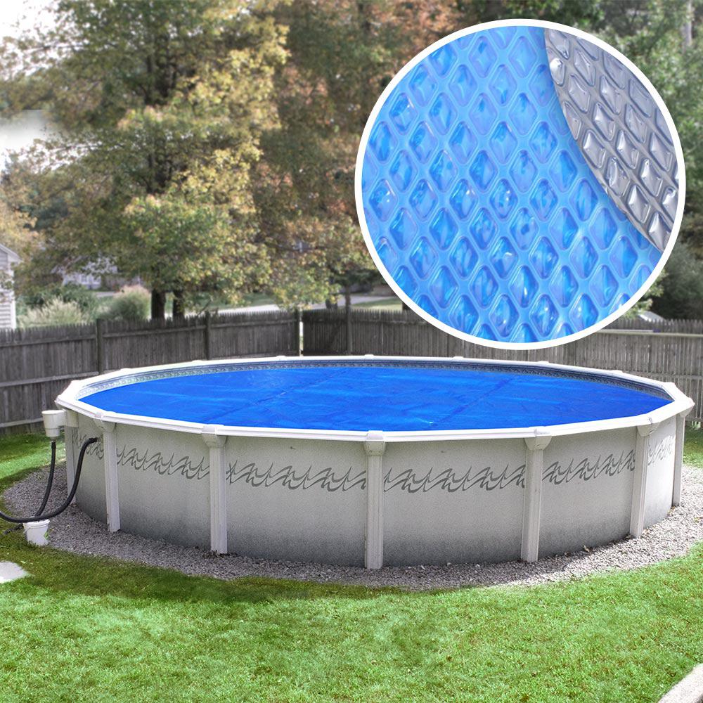Pool Mate Deluxe 5-Year 15 ft. Round Blue/Silver Solar Pool Cover