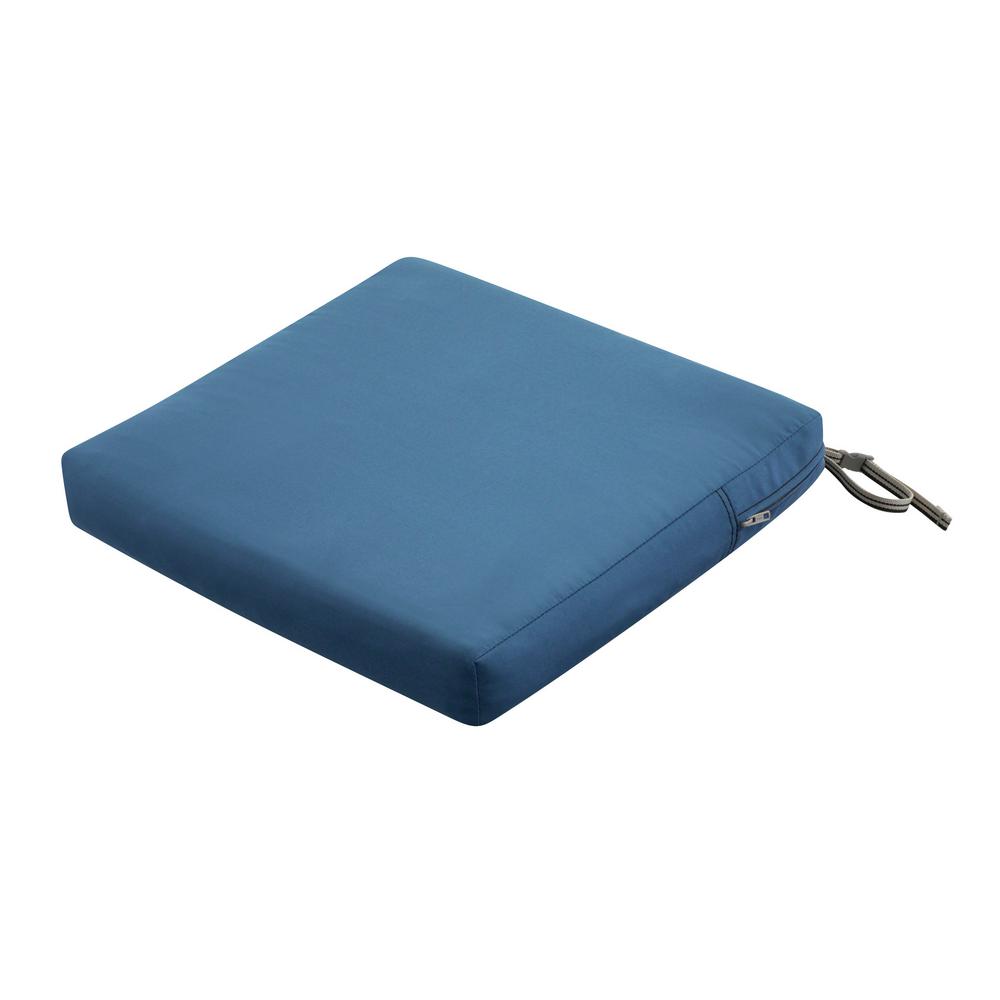 Classic Accessories Ravenna 21 In W X D 3 Thick Empire Blue Square Outdoor Seat Cushion