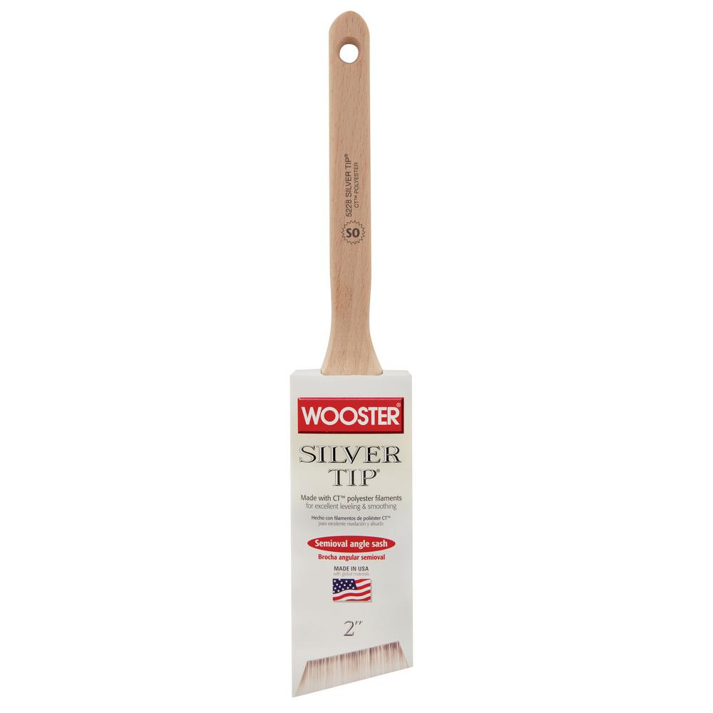 Wooster 2 in. Silver Tip Polyester Semi Oval Angle Sash Brush