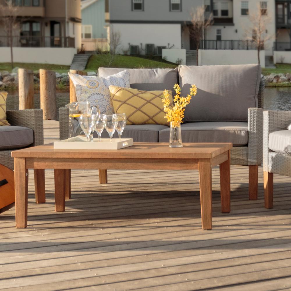 2 3 Person Light Brown Wood Outdoor Lounge Furniture Patio Gray 2 Piece Wicker Patio Conversation Set With Cushion