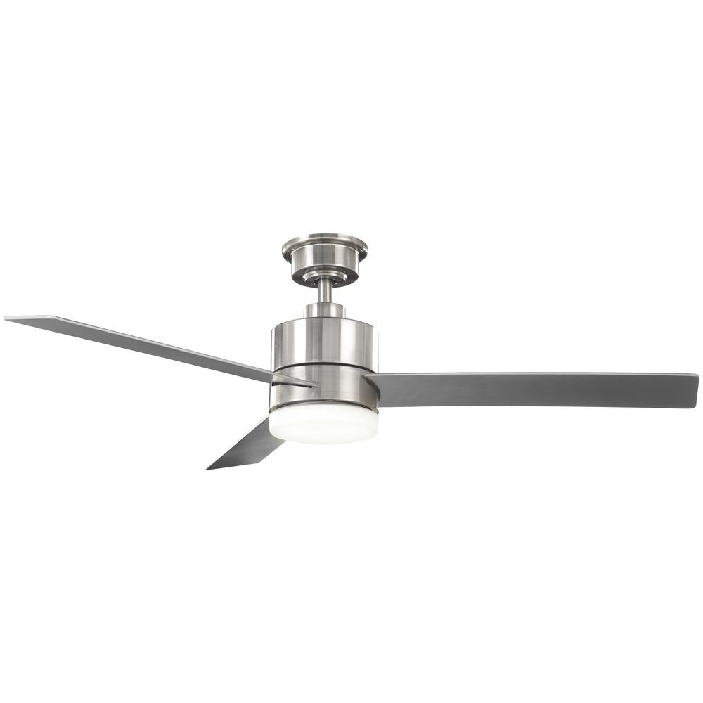 Merra 52 in. LED Indoor Brushed Nickel Ceiling Fan with Light Kit and