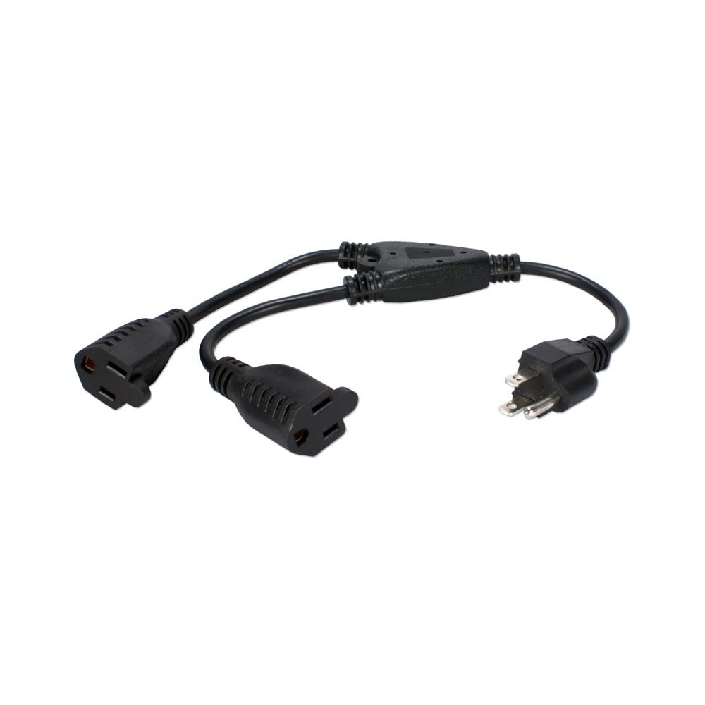 QVS 12 inch 3-Prong Outlet Saver Splitter Power Adapter (6-Pack) by QVS