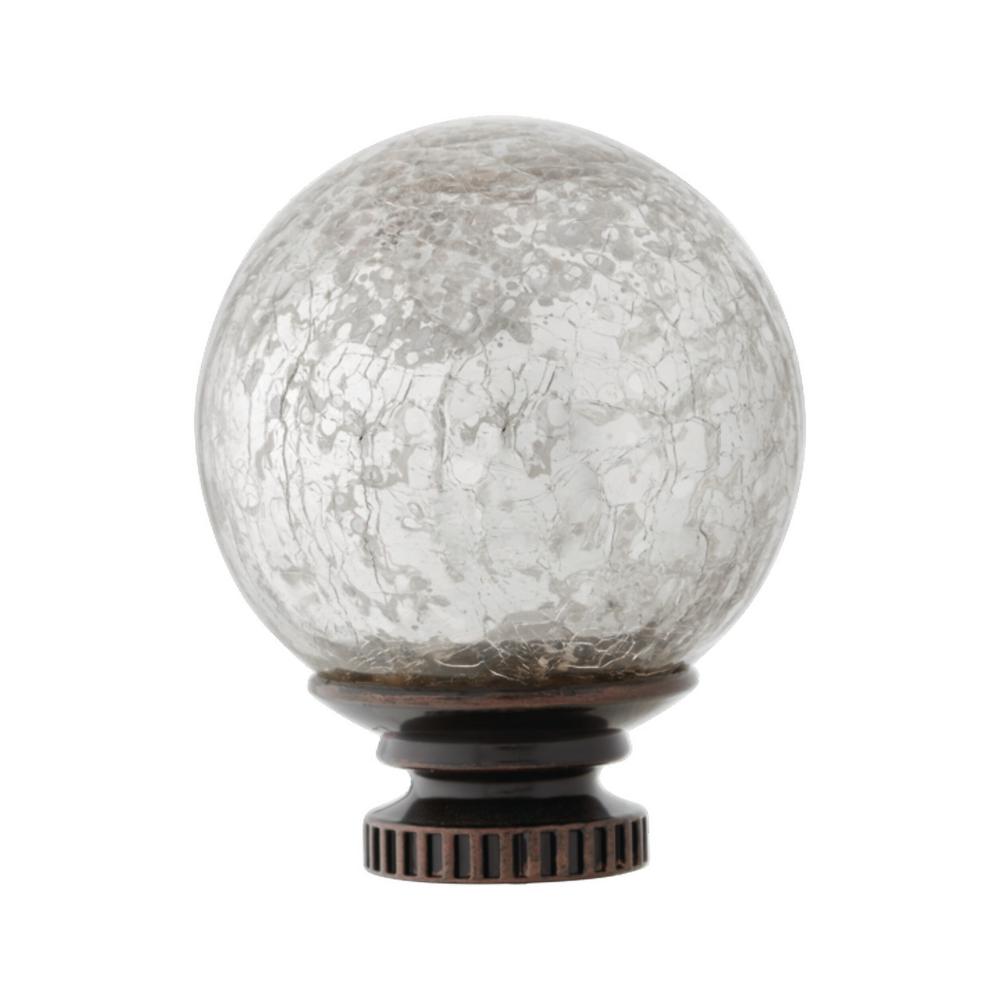 Mercury Glass Sphere Curtain Rod Finial 