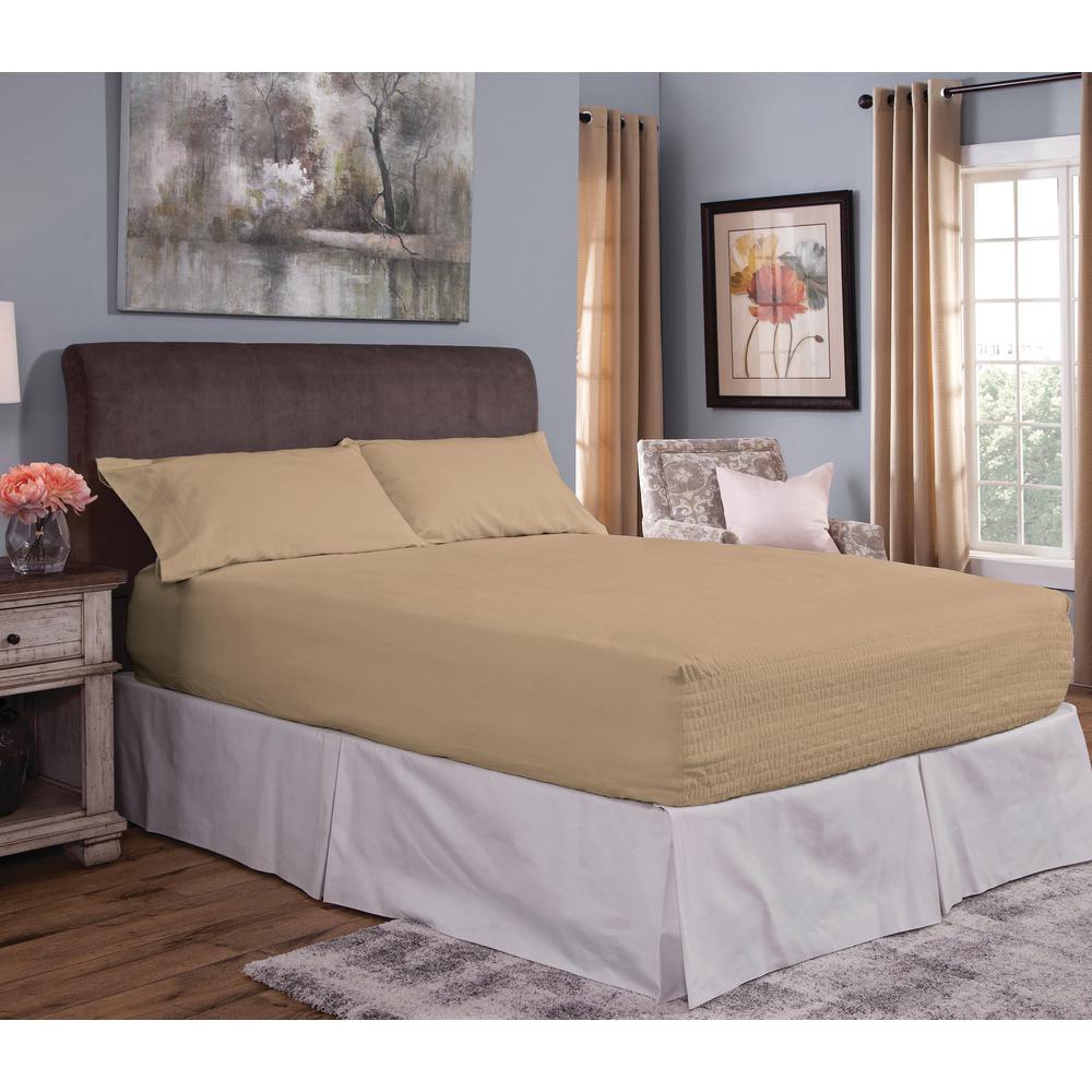 Bed Tite Satin Gold Queen Sheet Set 844067023936 The Home Depot