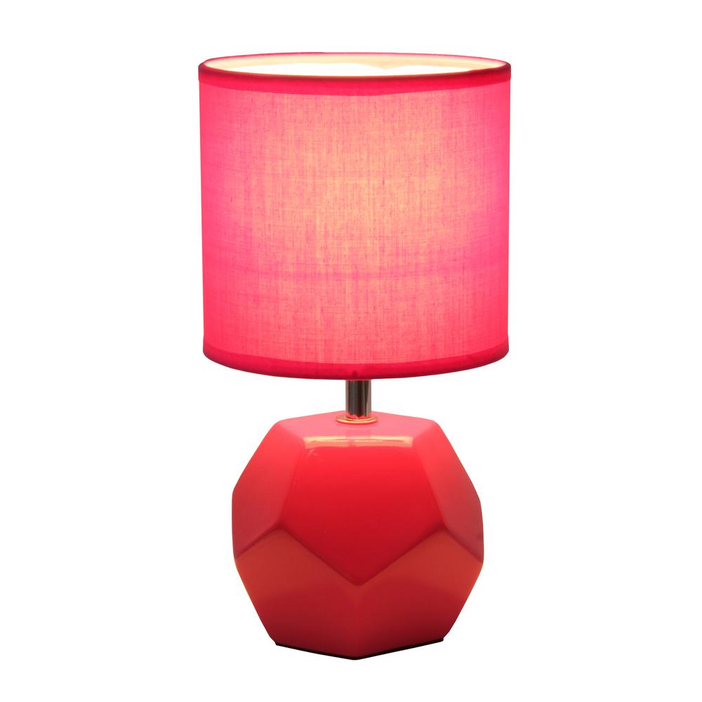 pink and red table lamps