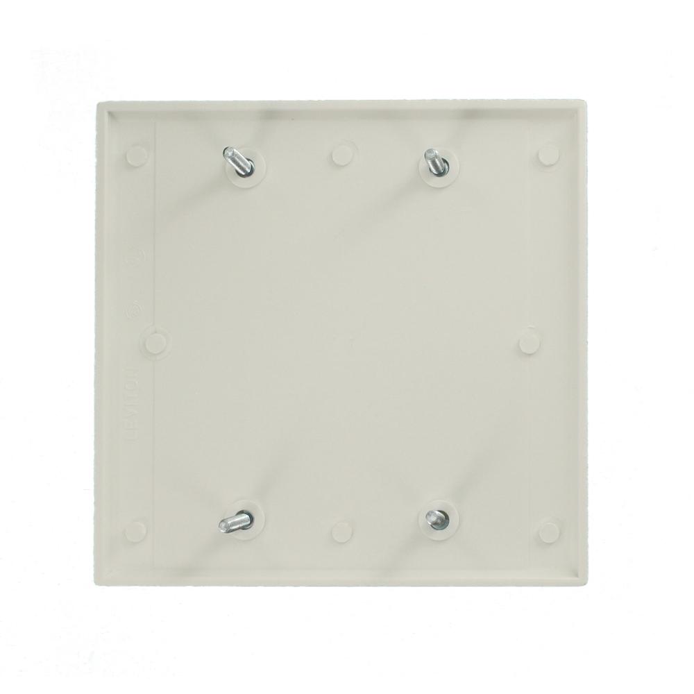 New Leviton White 2-Gang Blank Box Mount Cover Plastic Standard Wallplate 88025