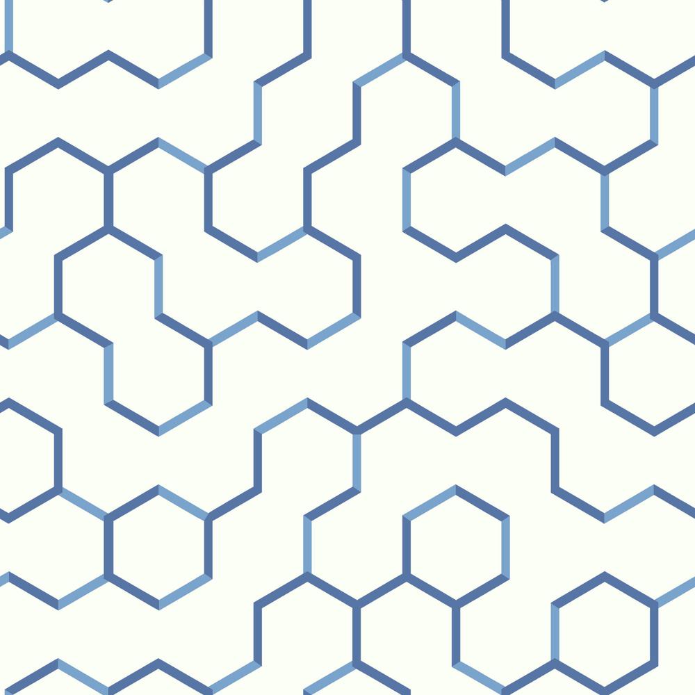 Blue Geometric Peel And Stick Wallpaper | Brengsek Wall