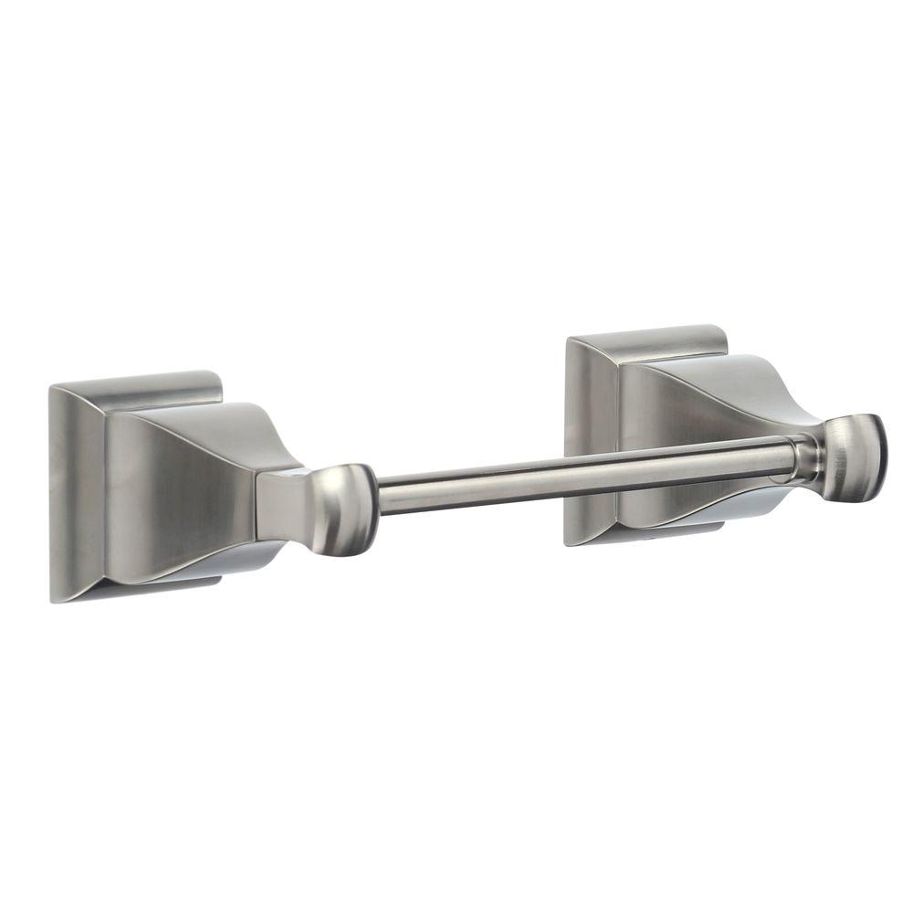 Glacier Bay Milner Pivoting Double Post Toilet Paper Holder in Brushed Nickel201202004 The