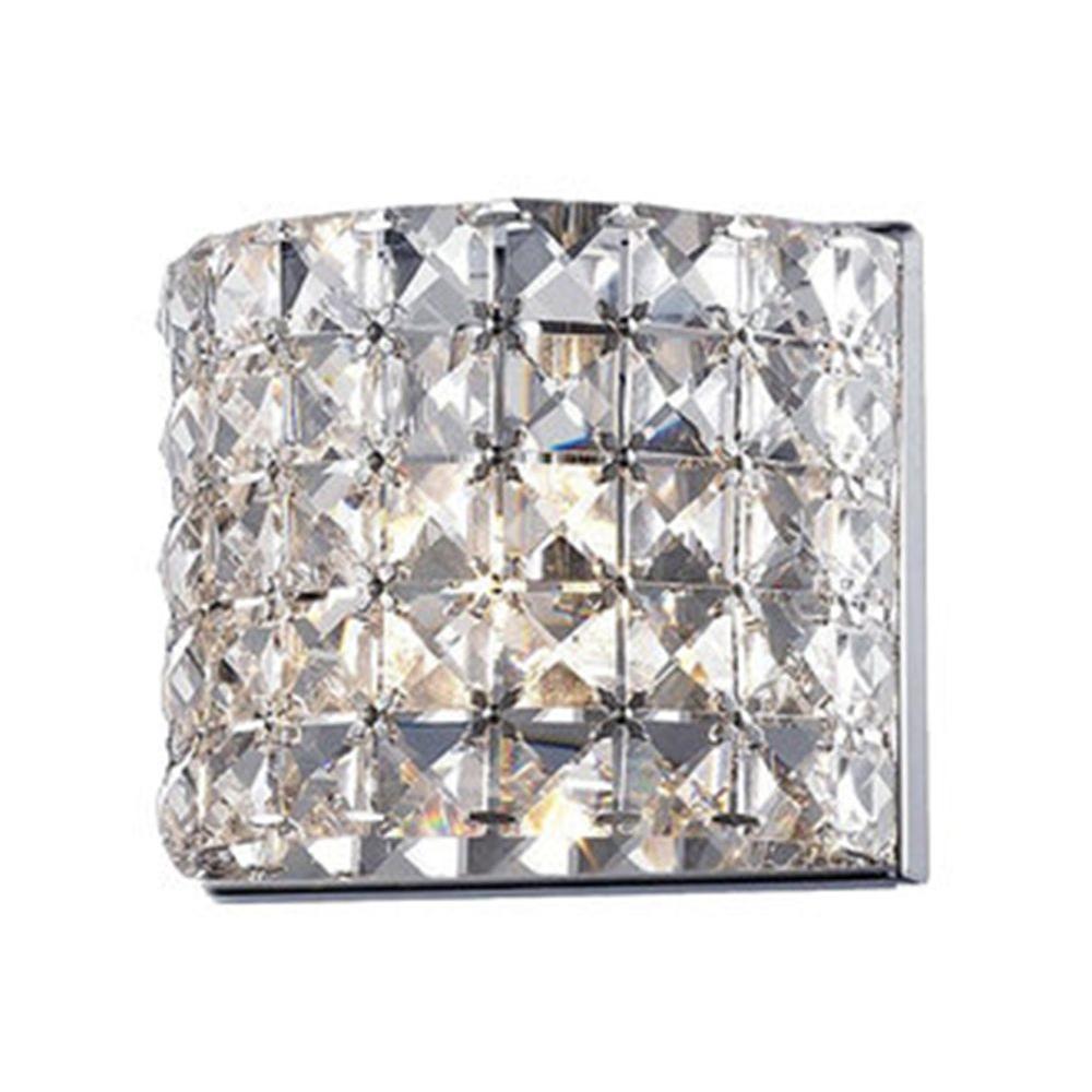 Filament Design Lawrence 1Light Chrome Steel Crystal Bath Light with Clear Crystal Shades