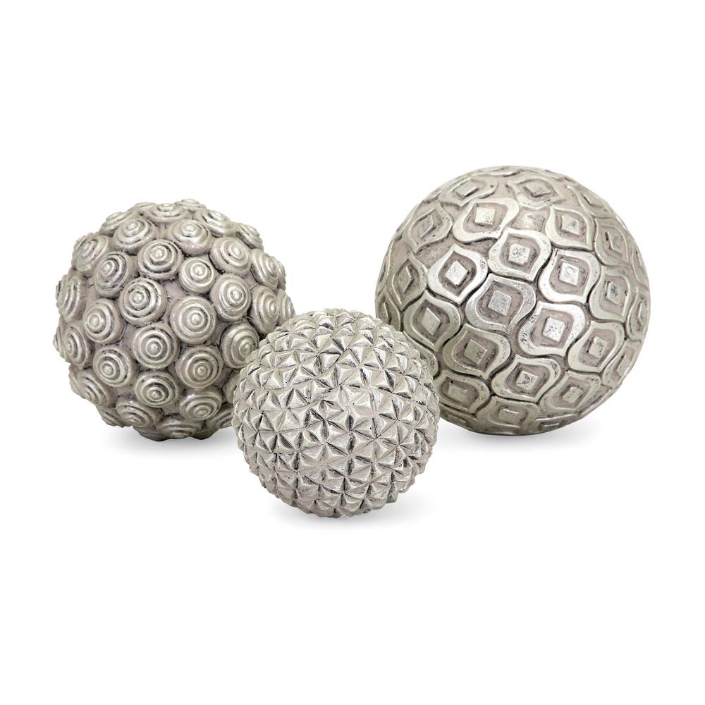 Imax Nahara Silver Balls Set Of 3 40523 3 The Home Depot