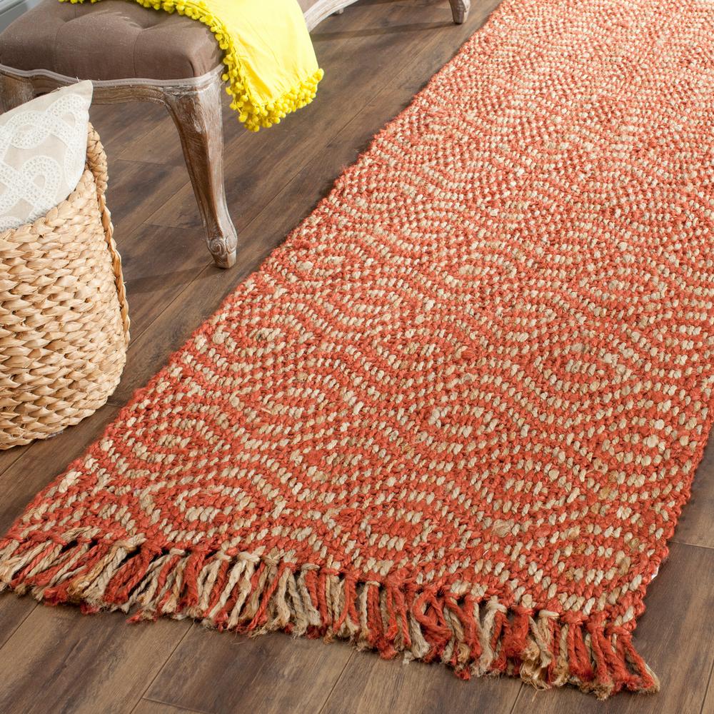 Safavieh Natural Fiber Rust 2 ft. 6 in. x 12 ft. RunnerNF445A212 The Home Depot