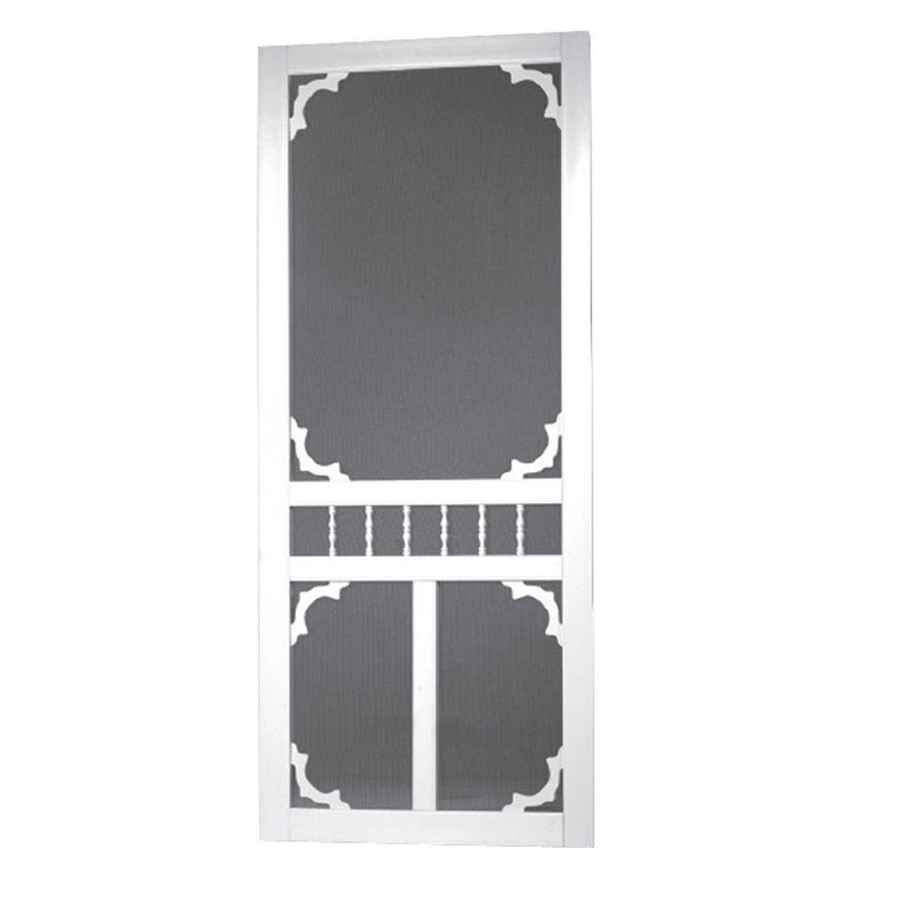 Screen Tight 36 in. x 80 in. Carolina Solid Vinyl White Screen Door