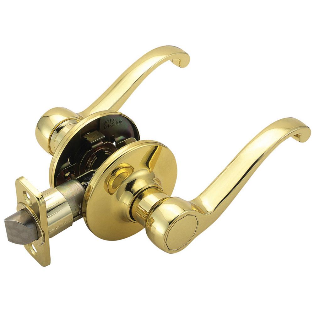 Design House Scroll Polished Brass Passage Hall/Closet Door Lever with