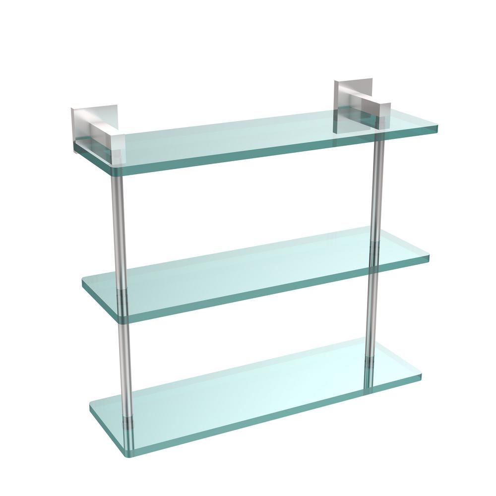 3 tier glass bathroom shelf