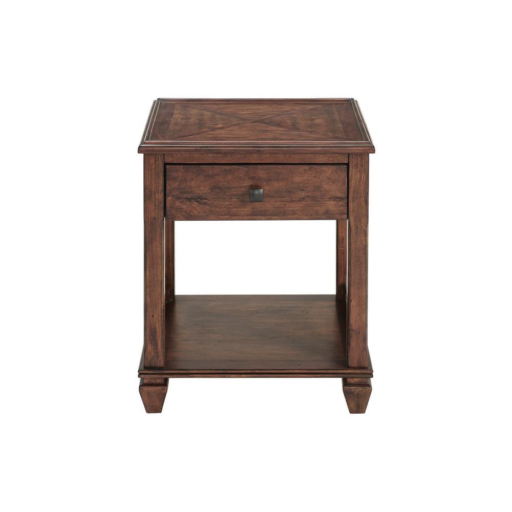 Alaterre Furniture Stockbridge 21 in. Square Formal Cherry Wood End