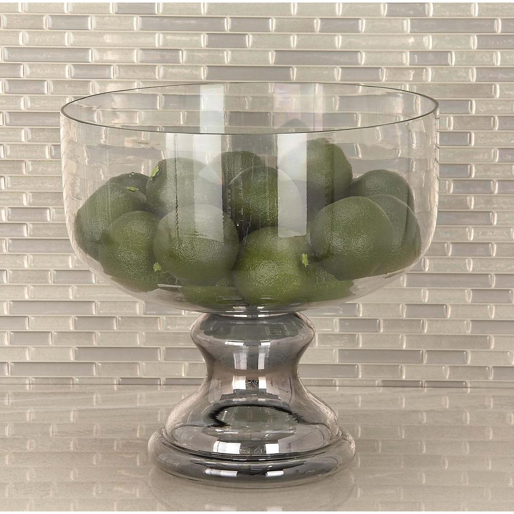 Litton Lane Clear Gl Pedestal Bowl Candle Holder 24689 The Home Litton Lane Clear Gl Pedestal Bowl Candle Holder