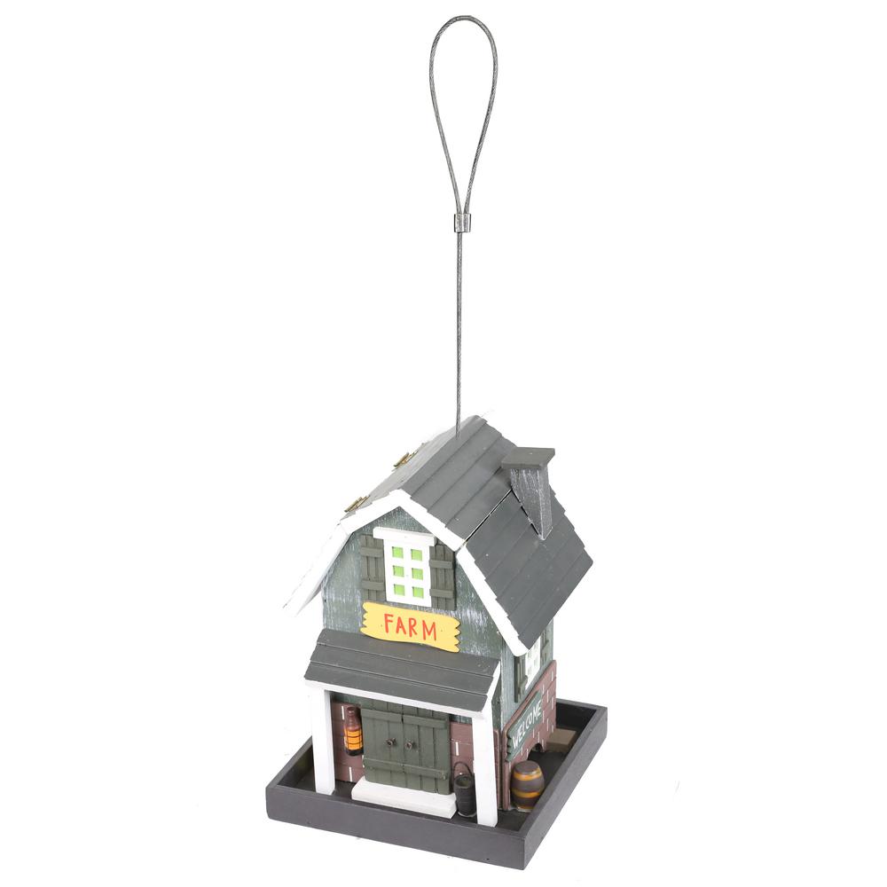 Alpine Corporation 9 in. Tall Hanging Farm Store Bird FeederACM118