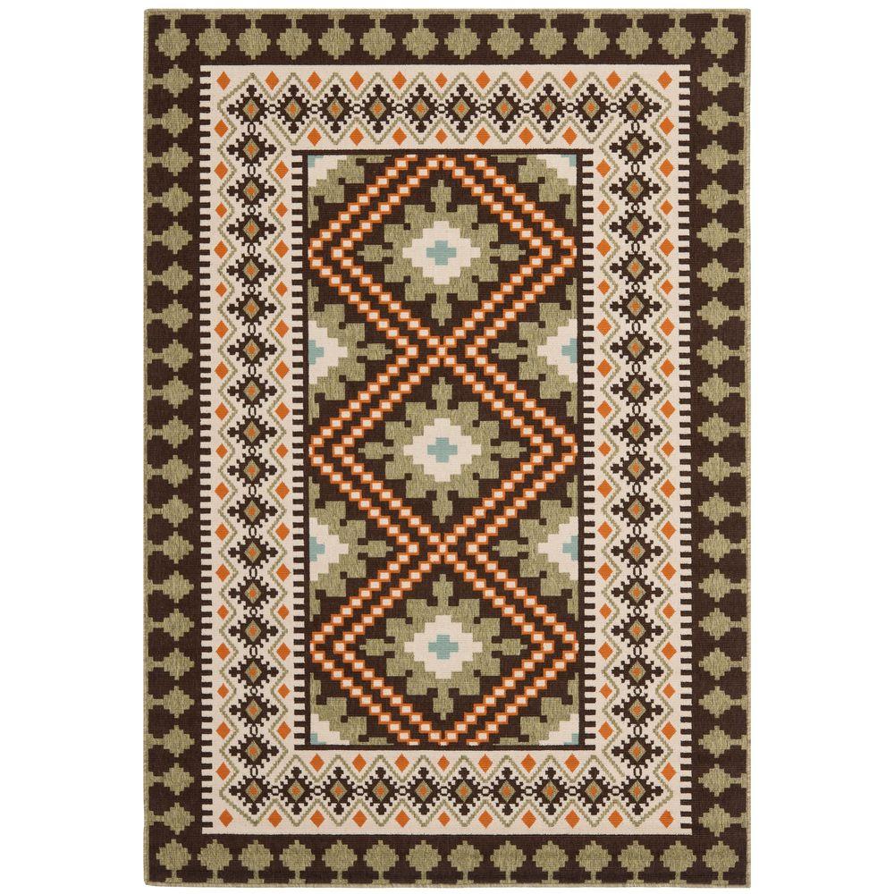 Safavieh Veranda Chocolate/Terracotta 4 ft. x 6 ft. Indoor/Outdoor Area