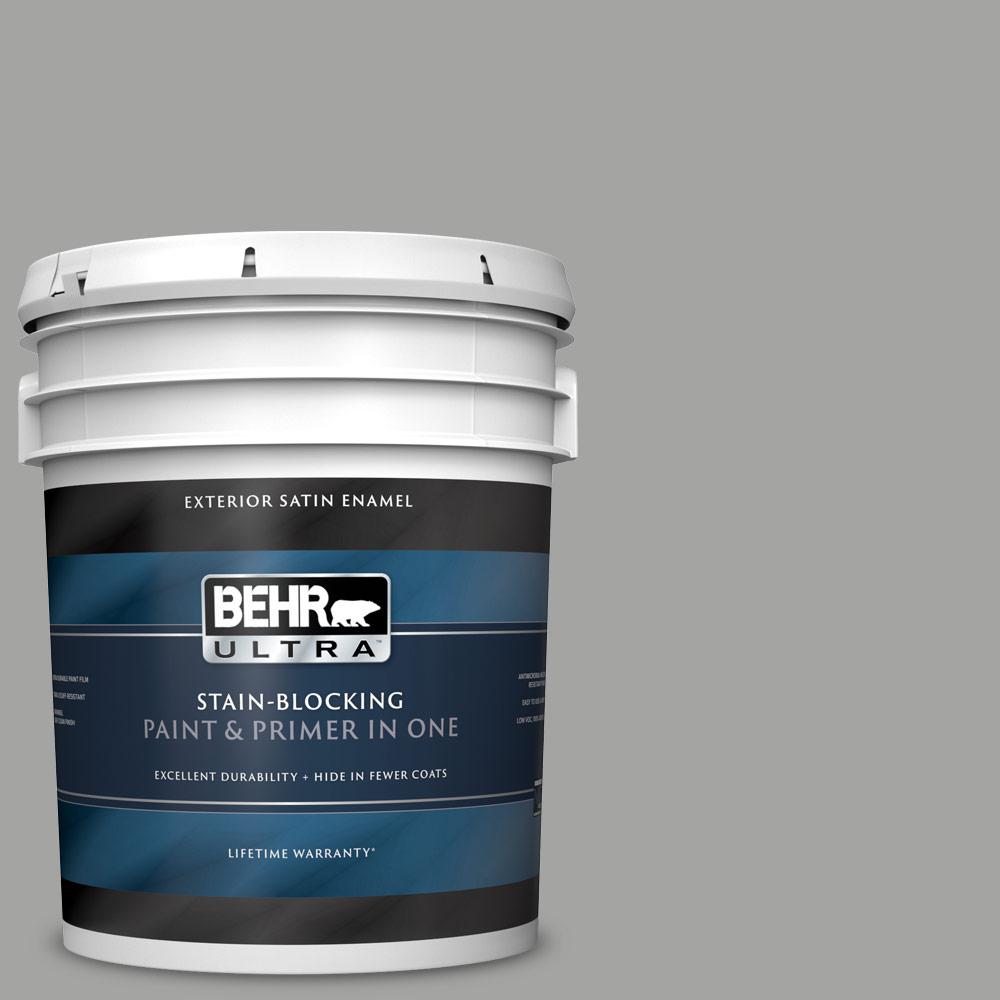 BEHR ULTRA 5 gal. PPU2418 Great Graphite Satin Enamel Exterior Paint