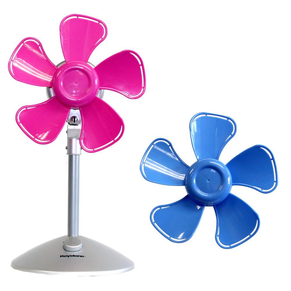 Keystone Fans Heating Venting Cooling The Home Depot Flower Personal Fan With Interchangeable Blades In Blue And