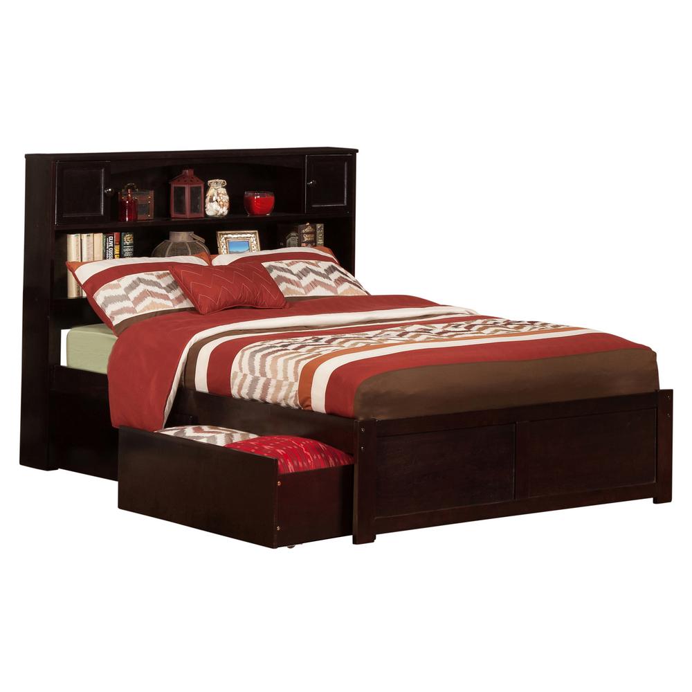 Atlantic Furniture Newport Espresso Full Platform Bed With Flat Atlantic Furniture Newport Espresso Full Platform Bed With Flat Panel Foot Board And 2 Urban