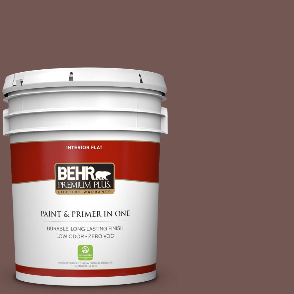 Behr Premium Plus 5 Gal. #280f-6 Sweet Georgia Brown Flat Zero Voc 