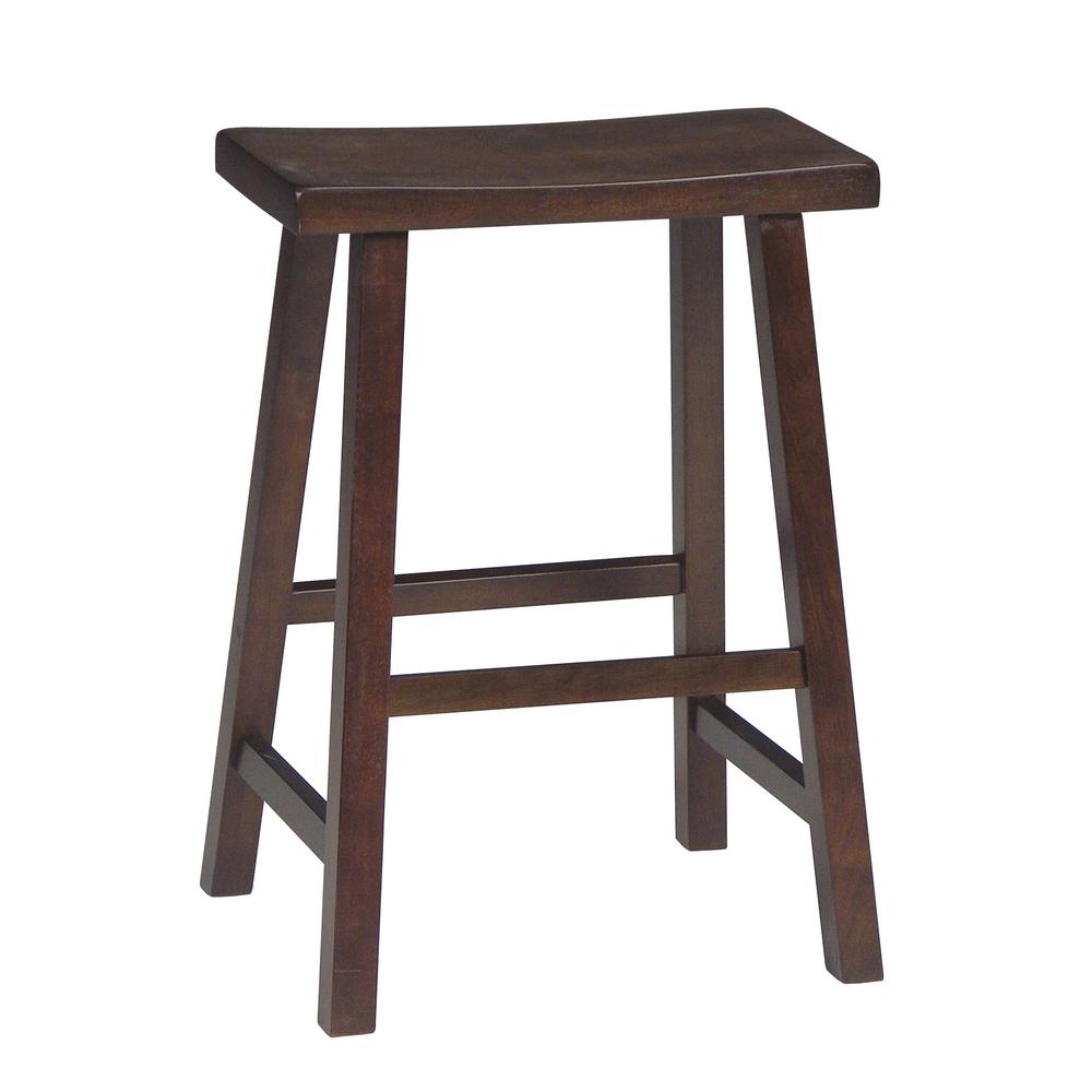 International Concepts 24 In Walnut Bar Stool 1s61 682 The Home Depot Walnut Bar Stool