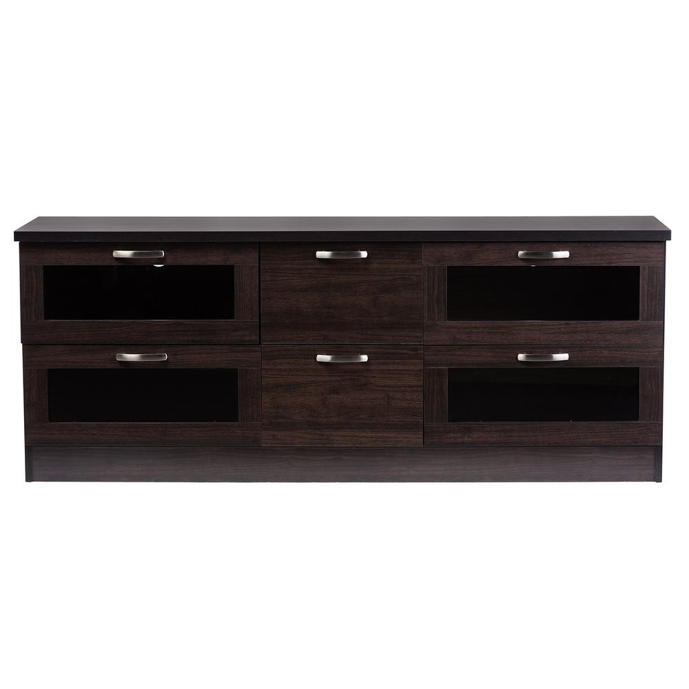 Baxton Studio Adelino Dark Brown Wood Entertainment Center288626505HD The Home Depot