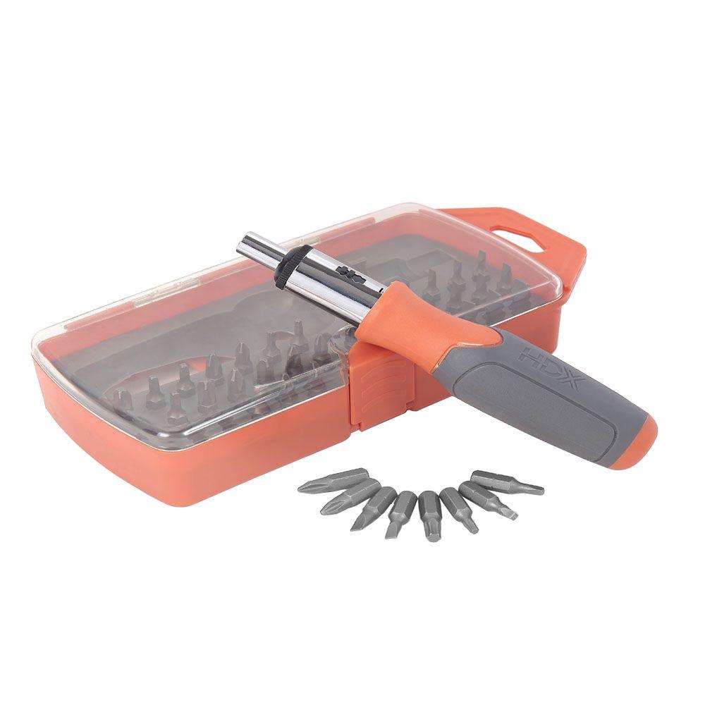 HDX Ratcheting Screwdriver Set (40Piece) with Case97498 The Home Depot
