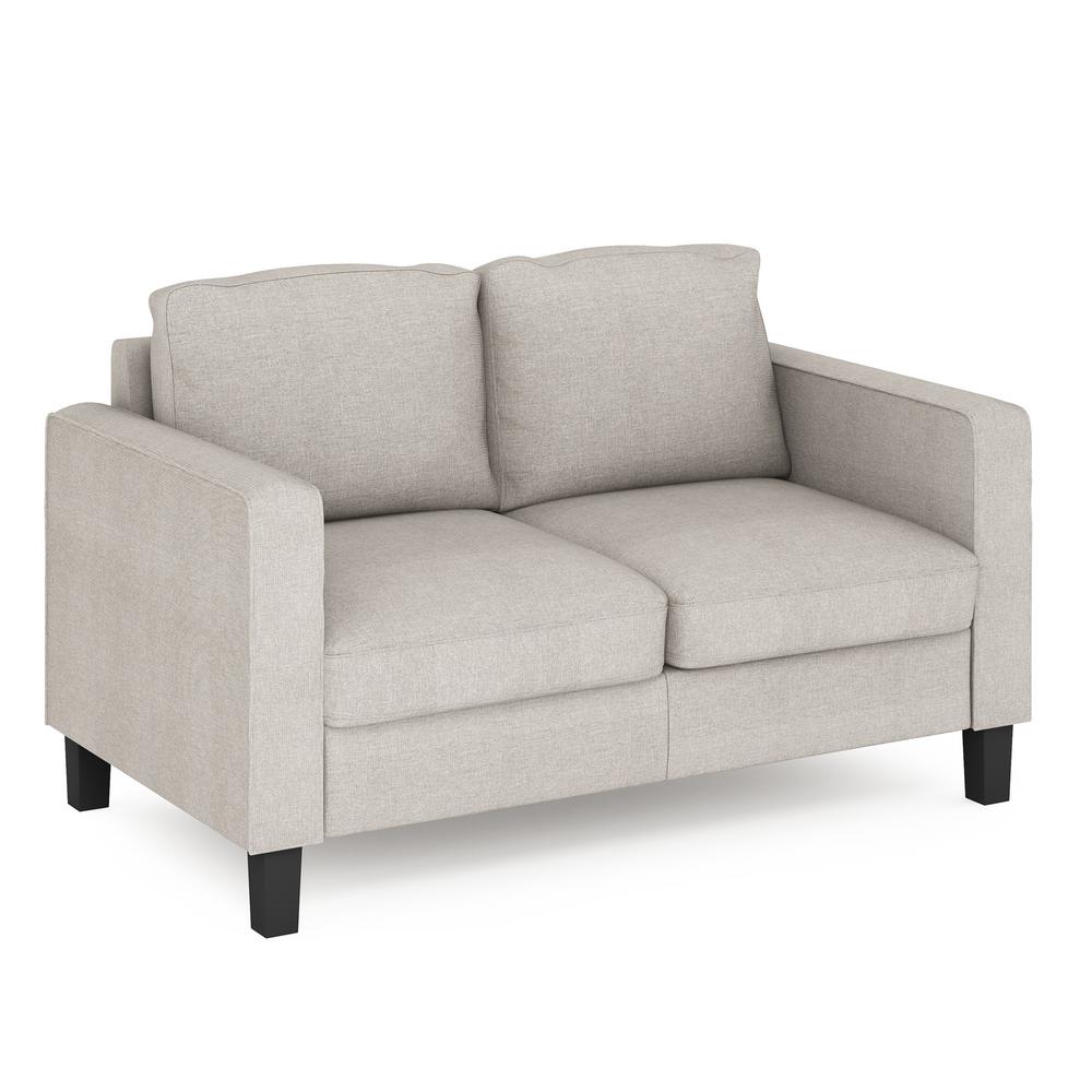 Furinno Bayonne 54 1 In Fog Polyester 2 Seater Loveseat With Square Arms Fs193291fg The Home Depot