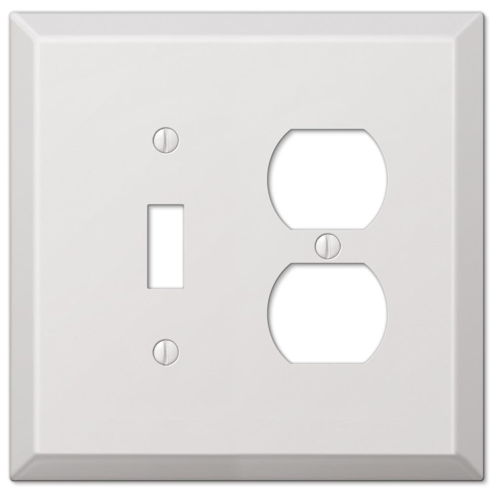 Amerelle Oversized 1 Toggle 1 Duplex Wall Plate, White463TDW The