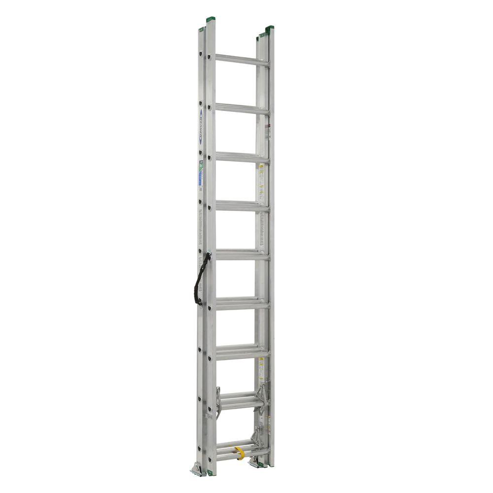 Werner 24 Ft Aluminum 3 Section Compact Extension Ladder With 225 Lbs   Werner Extension Ladders D1224 3 64 1000 