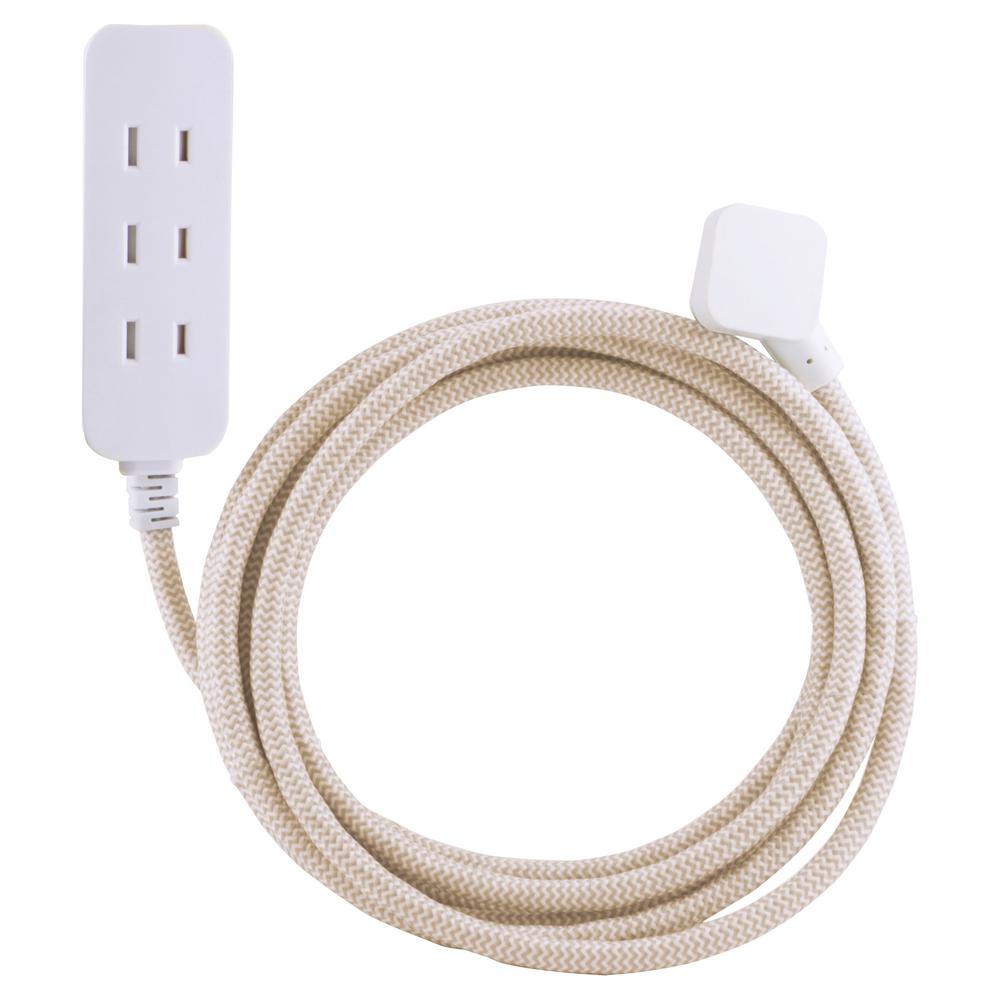 Cordinate 10 ft. Decor Extension Cord with 3 Polarized Outlets Surge