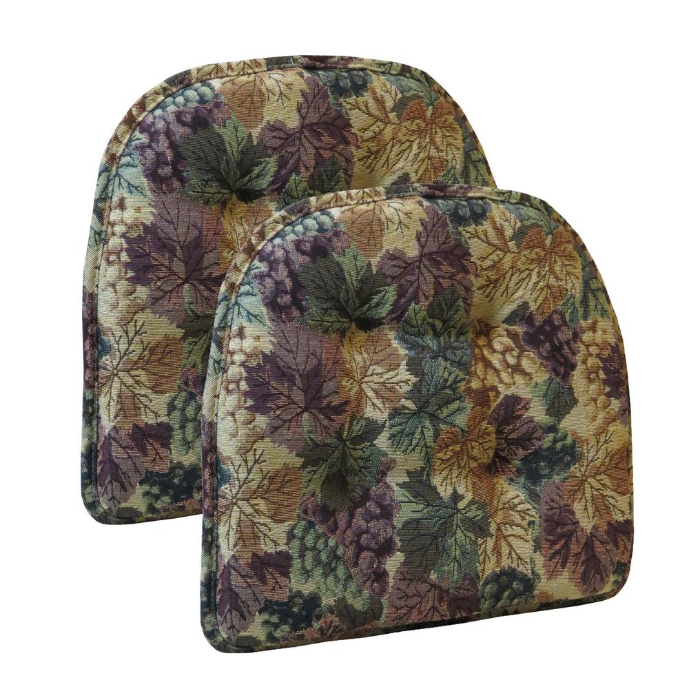 Unbranded Gripper Non-Slip 15" x 16" Cabernet Tufted Chair Cushions