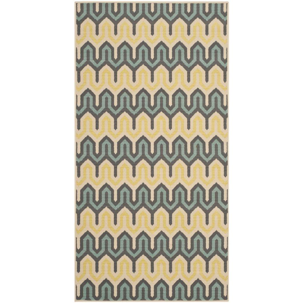 Safavieh Hampton Green/Light Blue 4 ft. x 6 ft. Indoor/Outdoor Area Rug