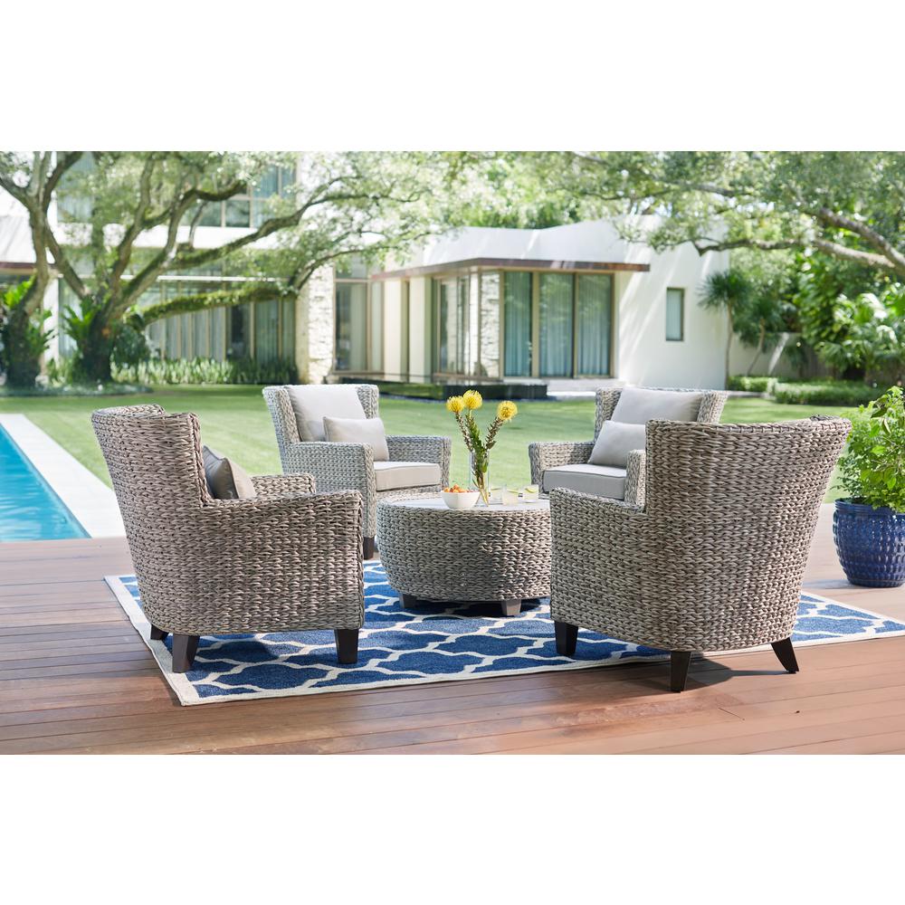 Hampton Bay Megan Grey All Weather Wicker Outdoor Patio Lounge