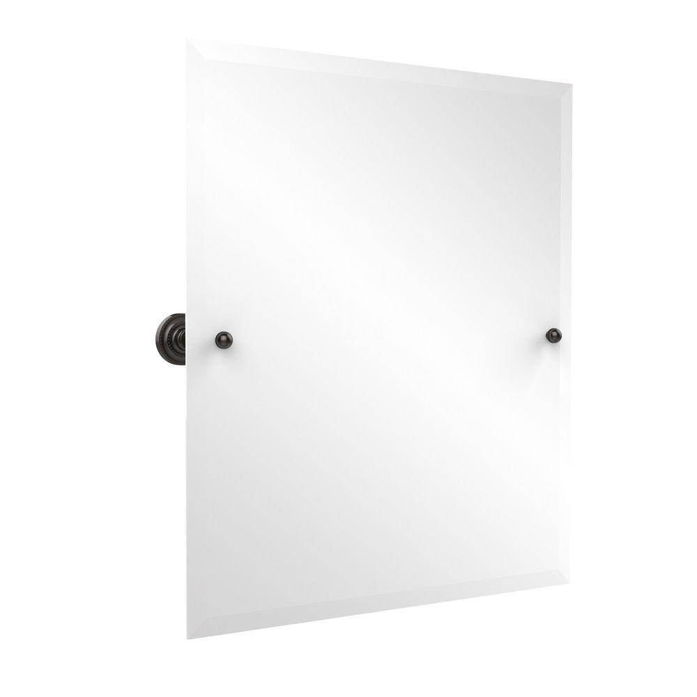 Allied Brass Dottingham Collection 21 In X 26 Frameless Frameless Rectangular Single Tilt Mirror With Beveled Edge In Oil Rubbed Bronze Dt 92 Orb The Home Depot