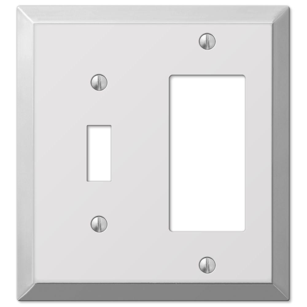 AMERELLE Metallic 2 Gang 1Toggle and 1Rocker Steel Wall Plate