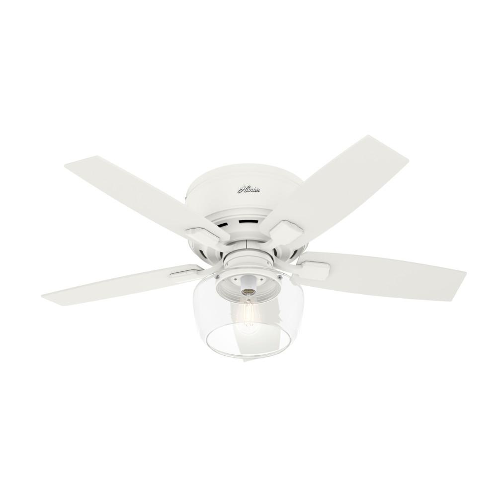 Hunter Bennett 44 in. Indoor Matte White LED Low Profile Ceiling Fan