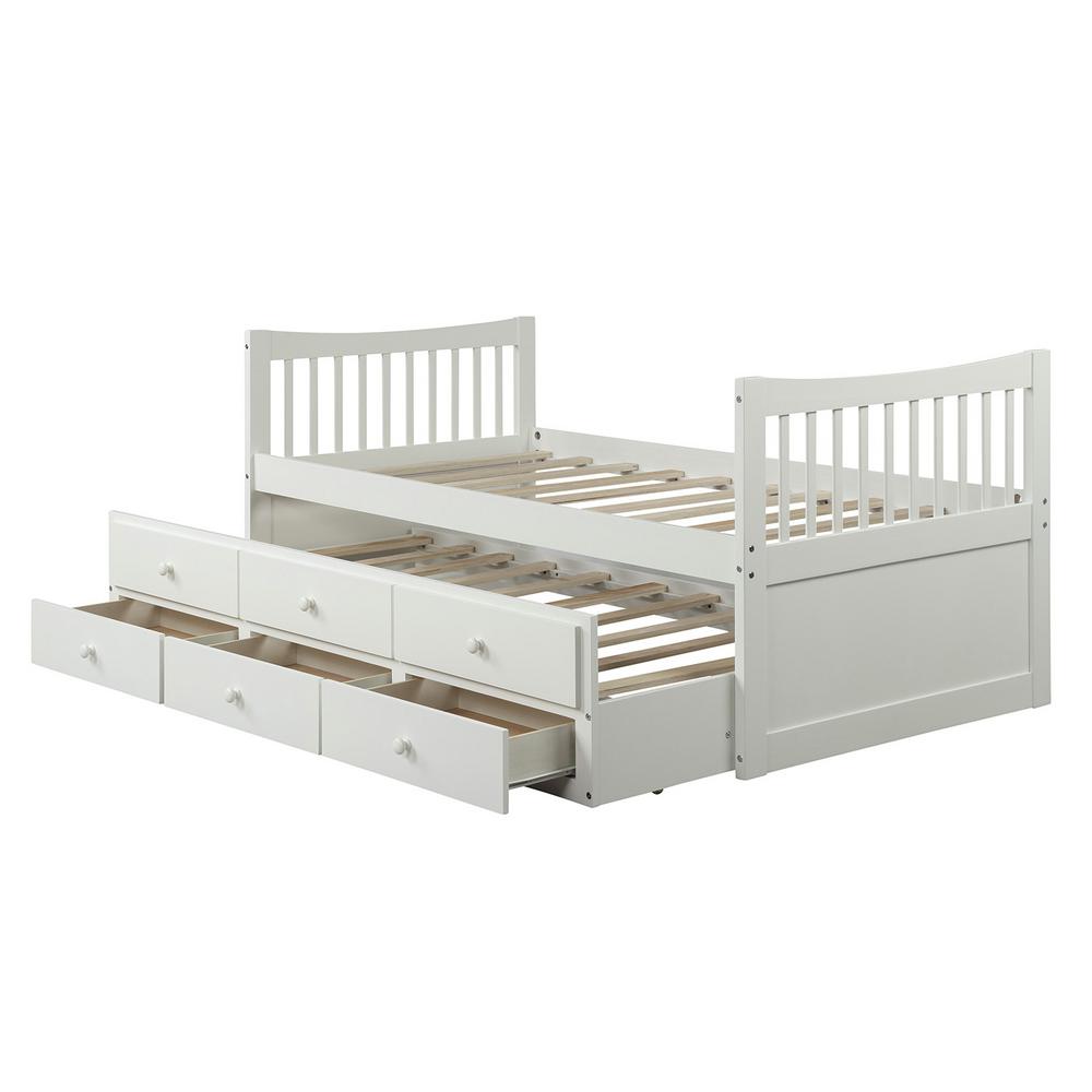 twin bed with trundle and storage