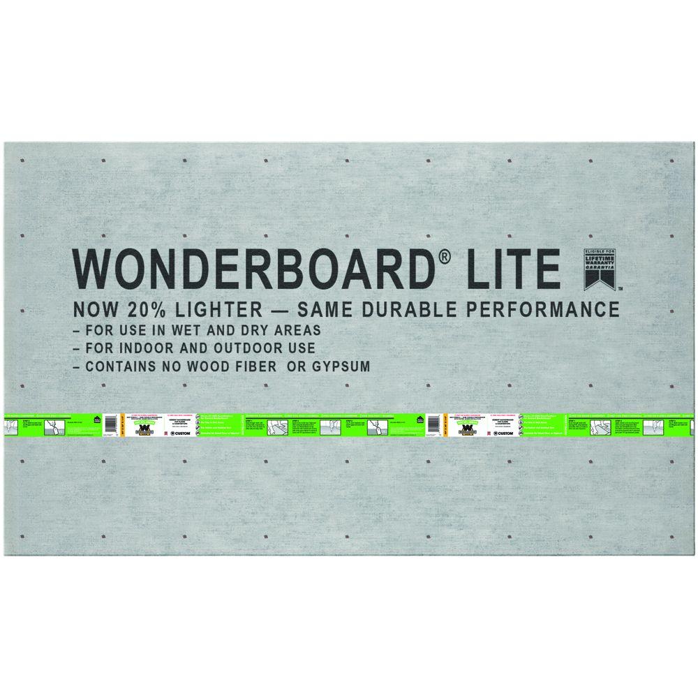 Custom Building Products Wonderboard Lite 5 Ft X 3 Ft X 1 4 In