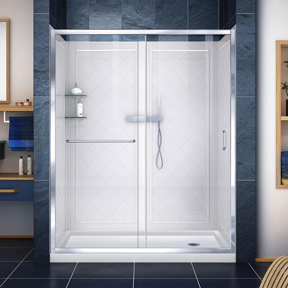 Dreamline Infinity Z 34 In X 60 Frameless Sliding Shower Door In