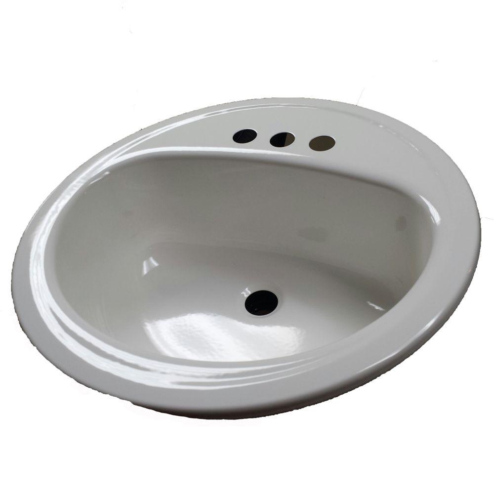 Laurel Round Drop In Bathroom Sink In White