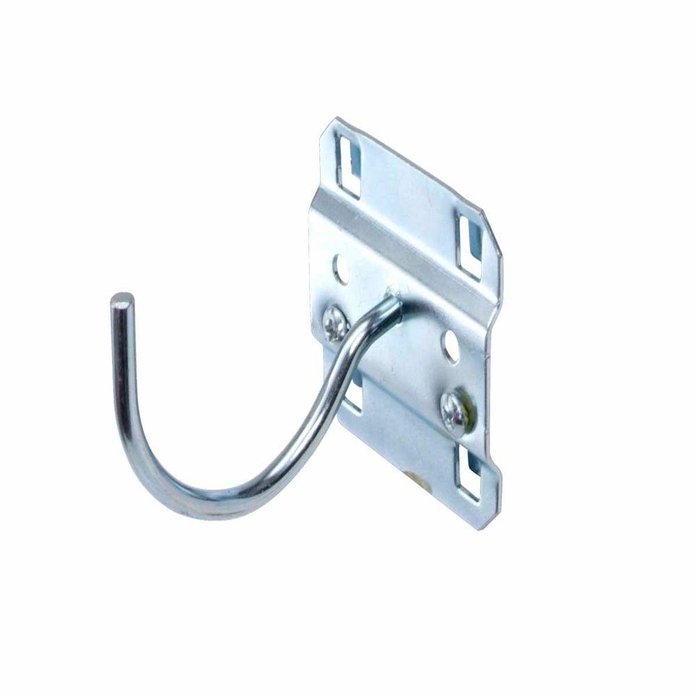 LocHook 21/4 in. Curved 2 in. I.D. Zinc Plated Steel Pegboard Hook for LocBoard (5Pack)55200.